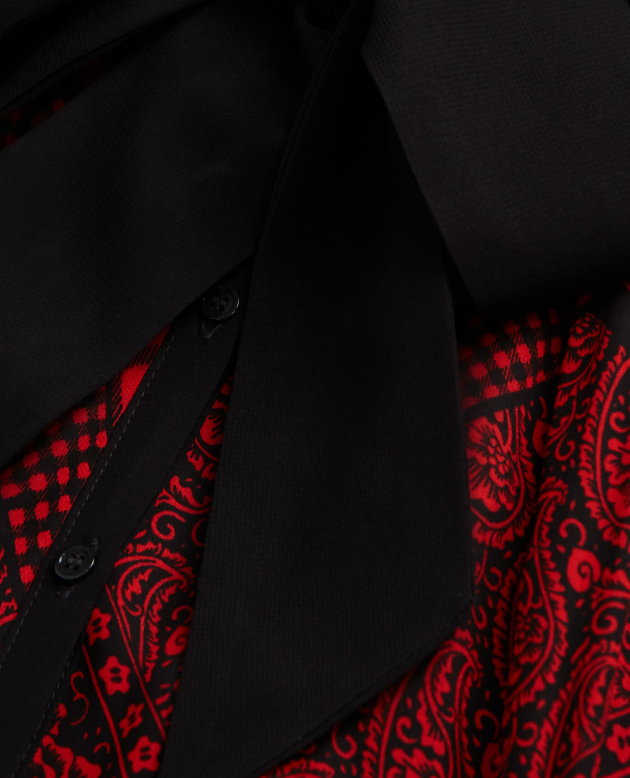 Rotes langes Kleid mit Print, RED / BLACK, hi-res image number null