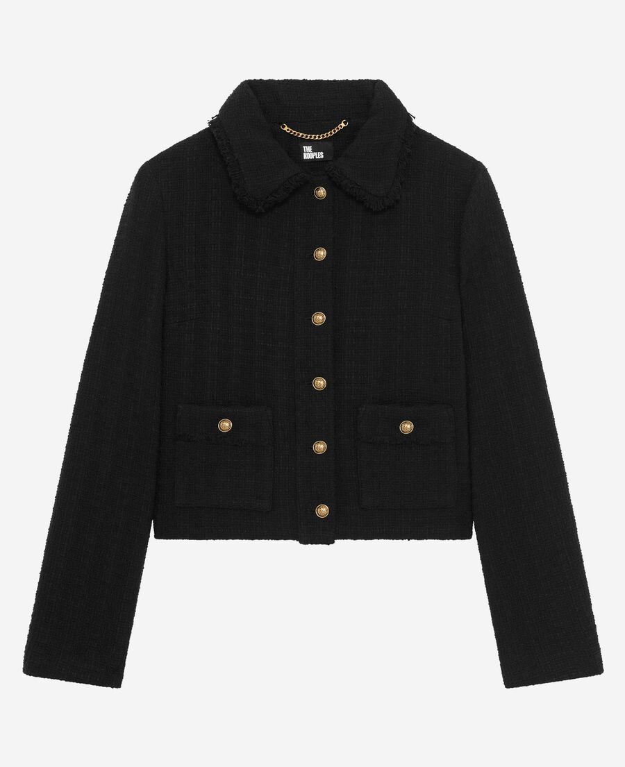 The Kooples FEMME BLACK veste en tweed noire