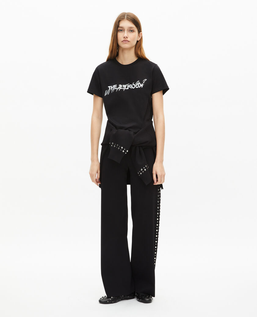 The Kooples DAMEN BLACK was ist t-shirt mit schwarzen strasssteinen