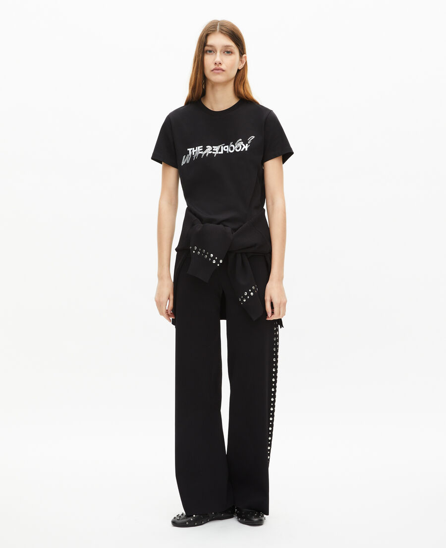 The Kooples DAMEN BLACK was ist t-shirt mit schwarzen strasssteinen