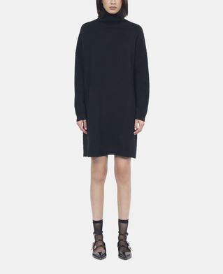 The Kooples DAMEN BLACK kurzes, schwarzes pulloverkleid aus kaschmir