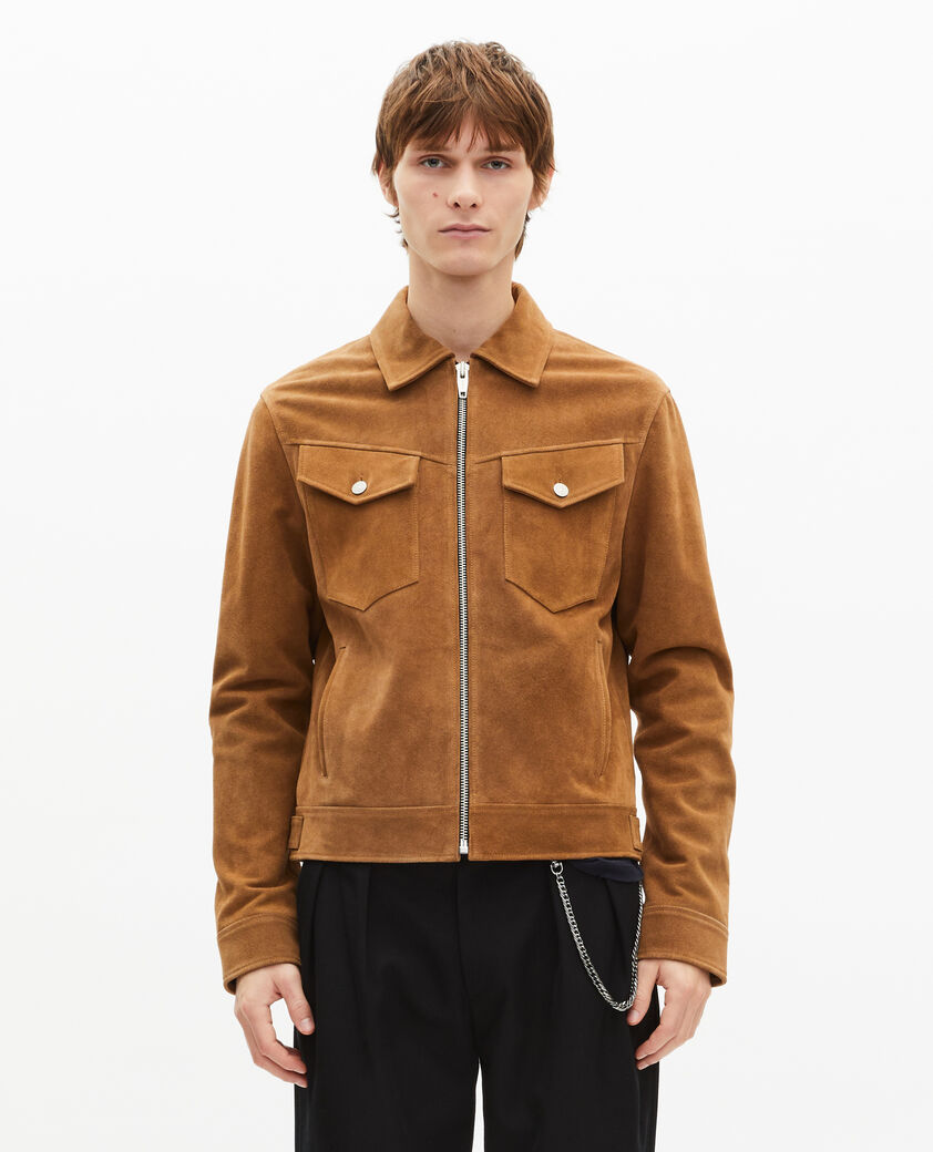 The Kooples HOMME CAMEL blouson en su&egrave;de camel