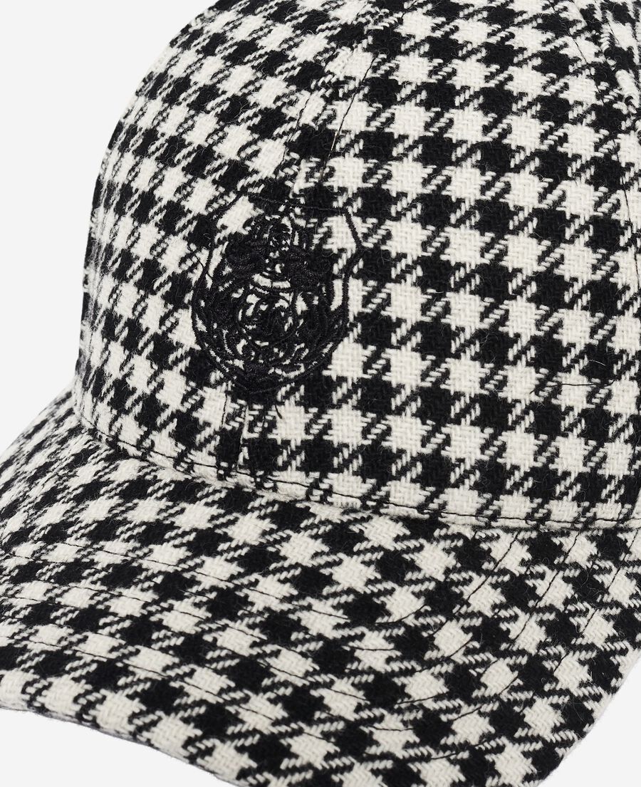 The Kooples M PIED DE POULE black houndstooth wool cap