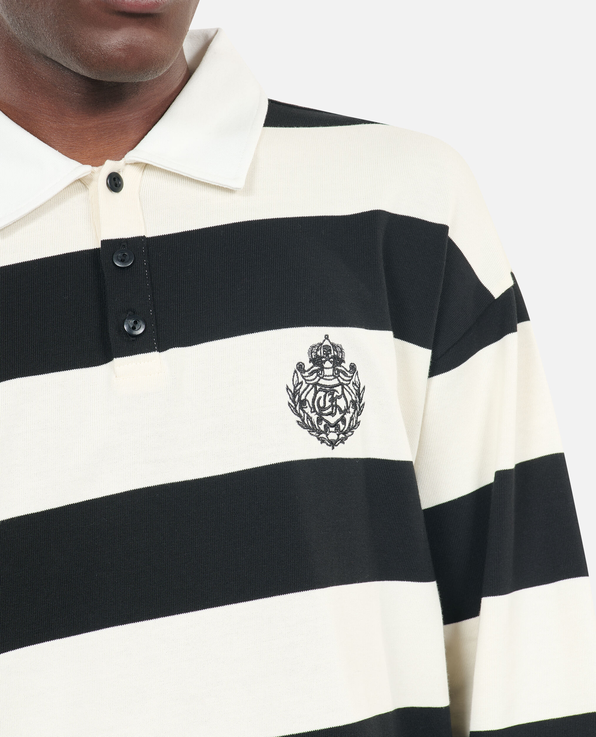 Ralph lauren black and white striped polo shirt shop