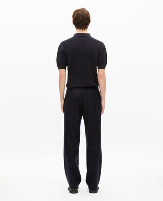 The Kooples HERREN NAVY weit geschnittene hose aus marineblauer wolle