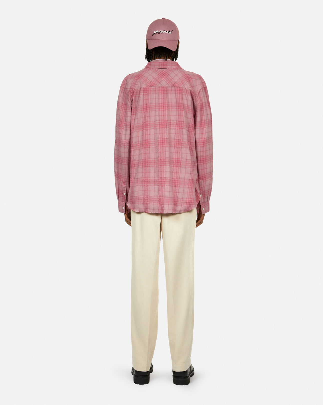 The Kooples HERREN PINK WOOD rosa hemd mit karomuster