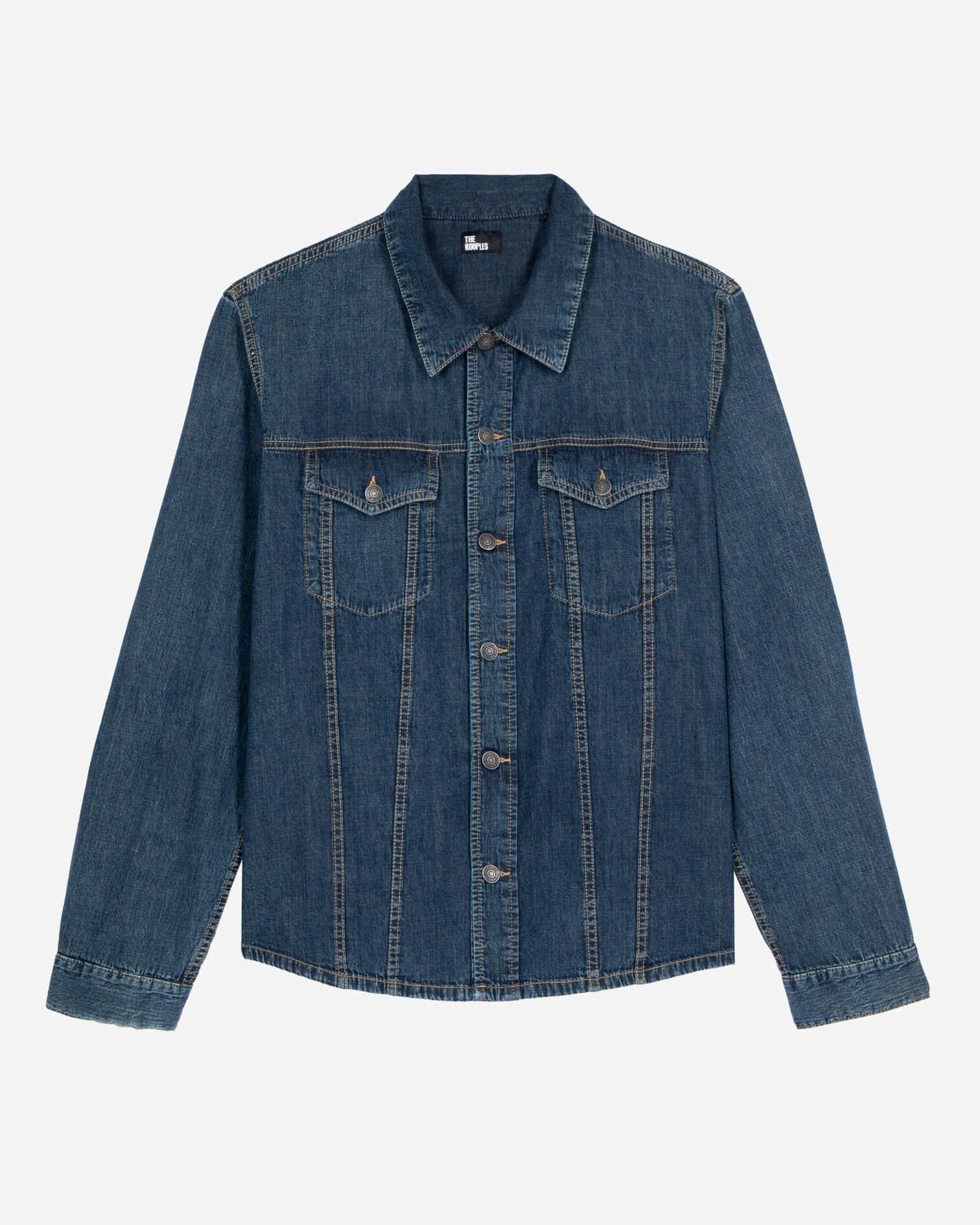 Long-sleeved denim shirt, MEDIUM BLUE, hi-res image number null