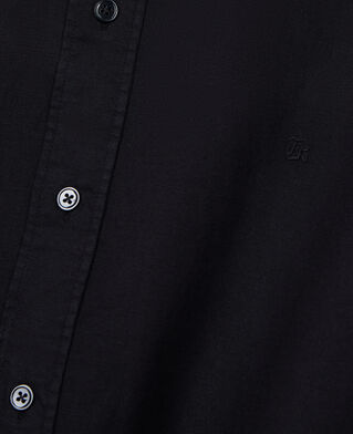 The Kooples HOMME BLACK chemise en coton et lin noire