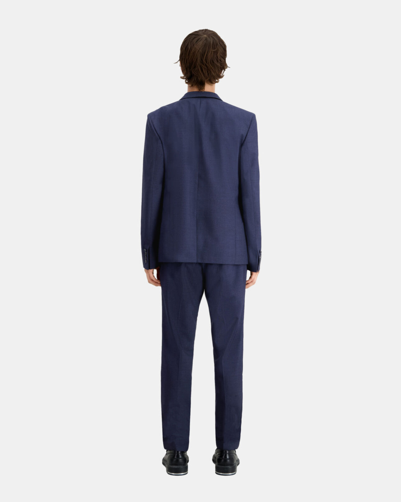 The Kooples MEN NAVY / BLACK navy blue micro-pattern wool suit jacket