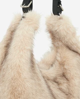 The Kooples WOMEN BEIGE ECRU beige fur-effect bag