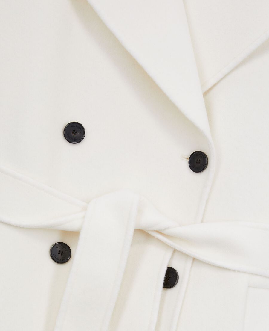 The Kooples FEMME ECRU manteau long en laine &eacute;cru