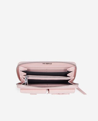 The Kooples FEMME PINK portefeuille amelia en cuir craquelé rose