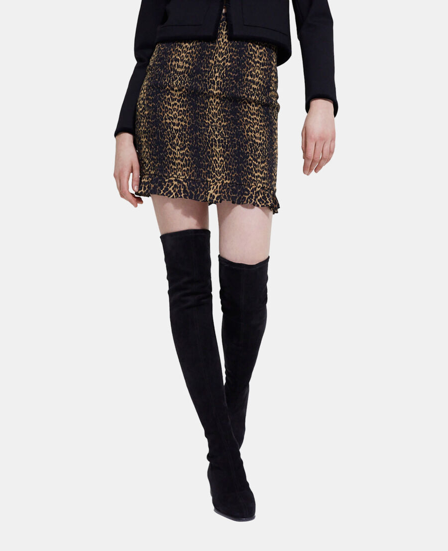 leopard print short skirt