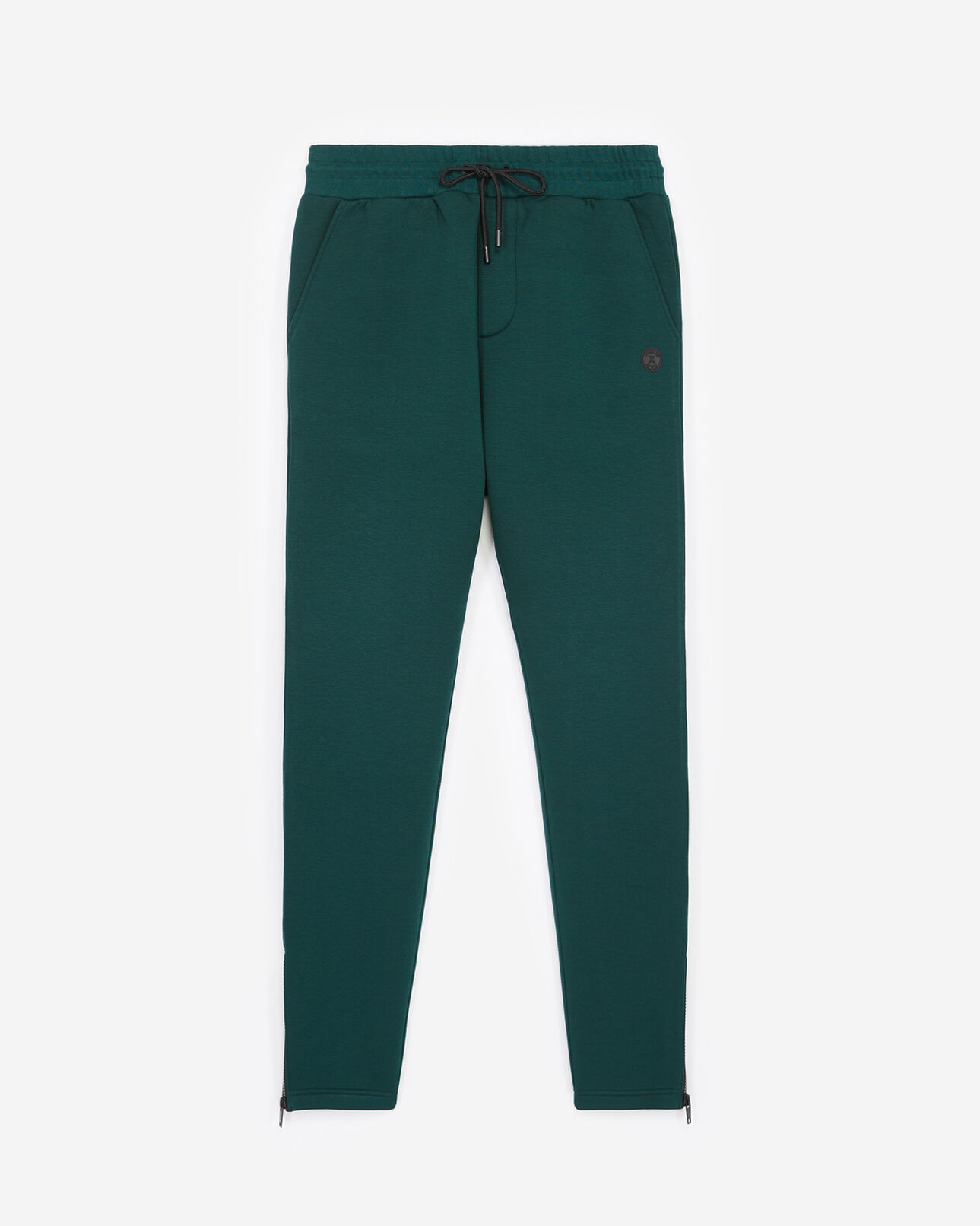 The Kooples MEN BOTTLE GREEN fitted green joggers with zippers