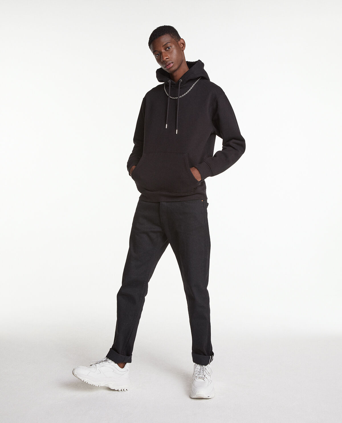 Black hoodie with pants sale
