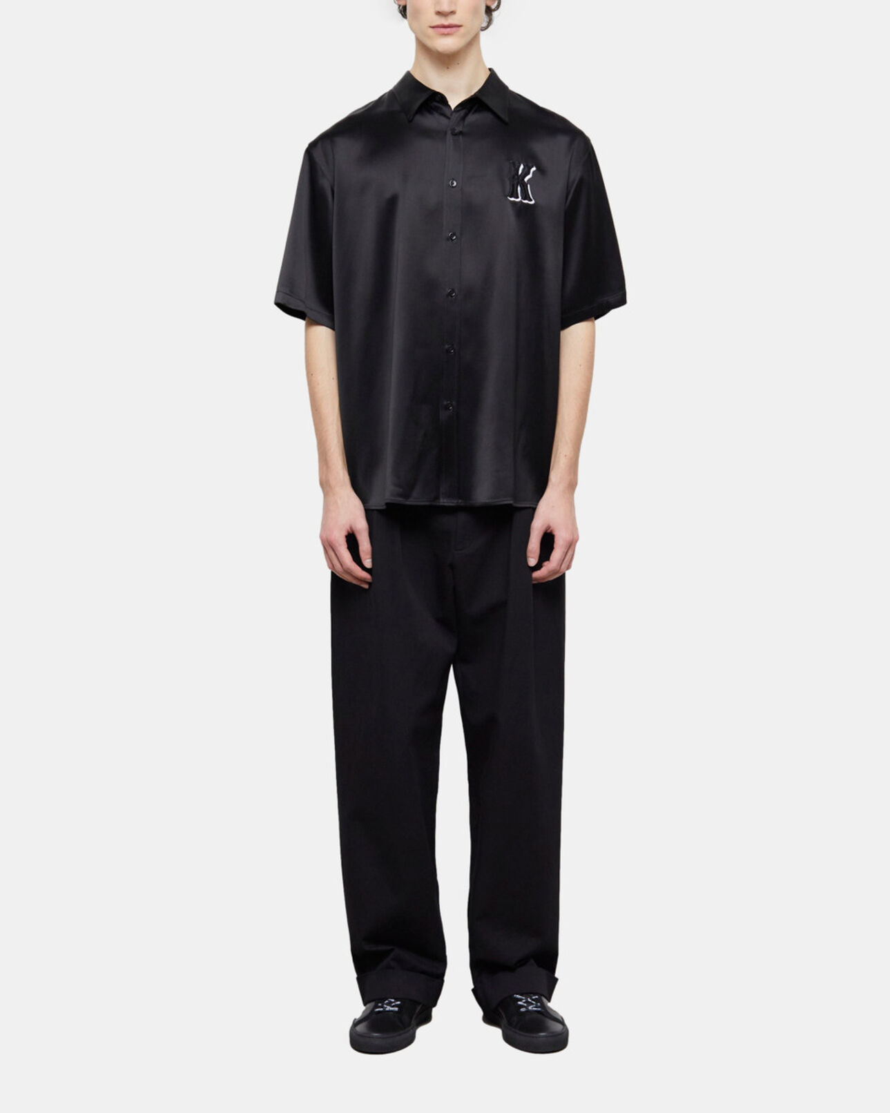 The Kooples HOMBRE BLACK camisa informal negra bordados