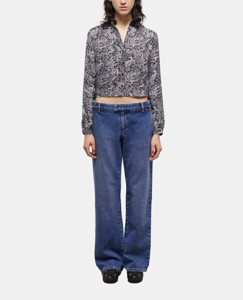 The Kooples WOMEN BLACK WHITE short black shirt