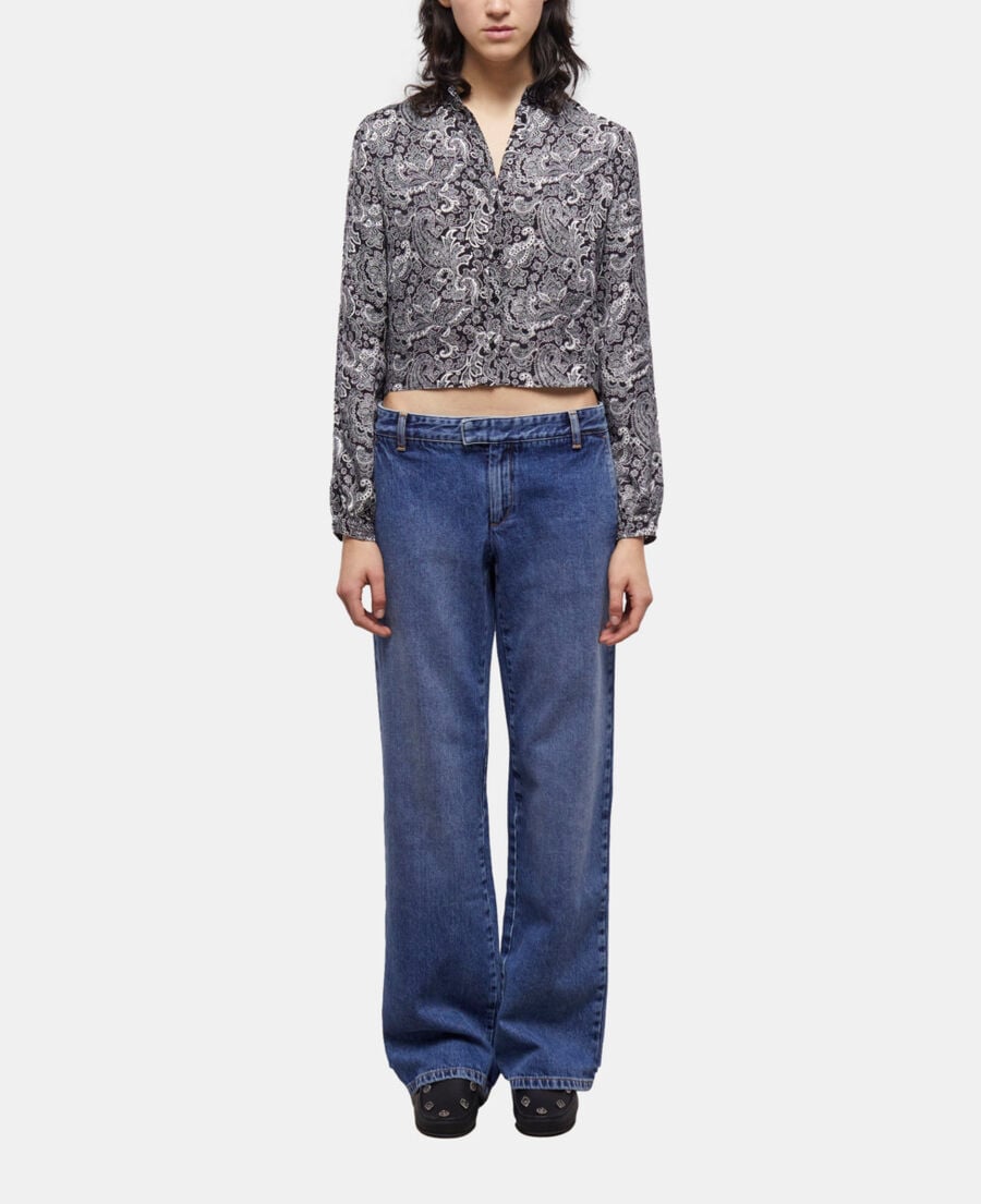 The Kooples WOMEN BLACK WHITE short black shirt