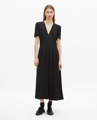 The Kooples F BLACK black jacquard maxi dress