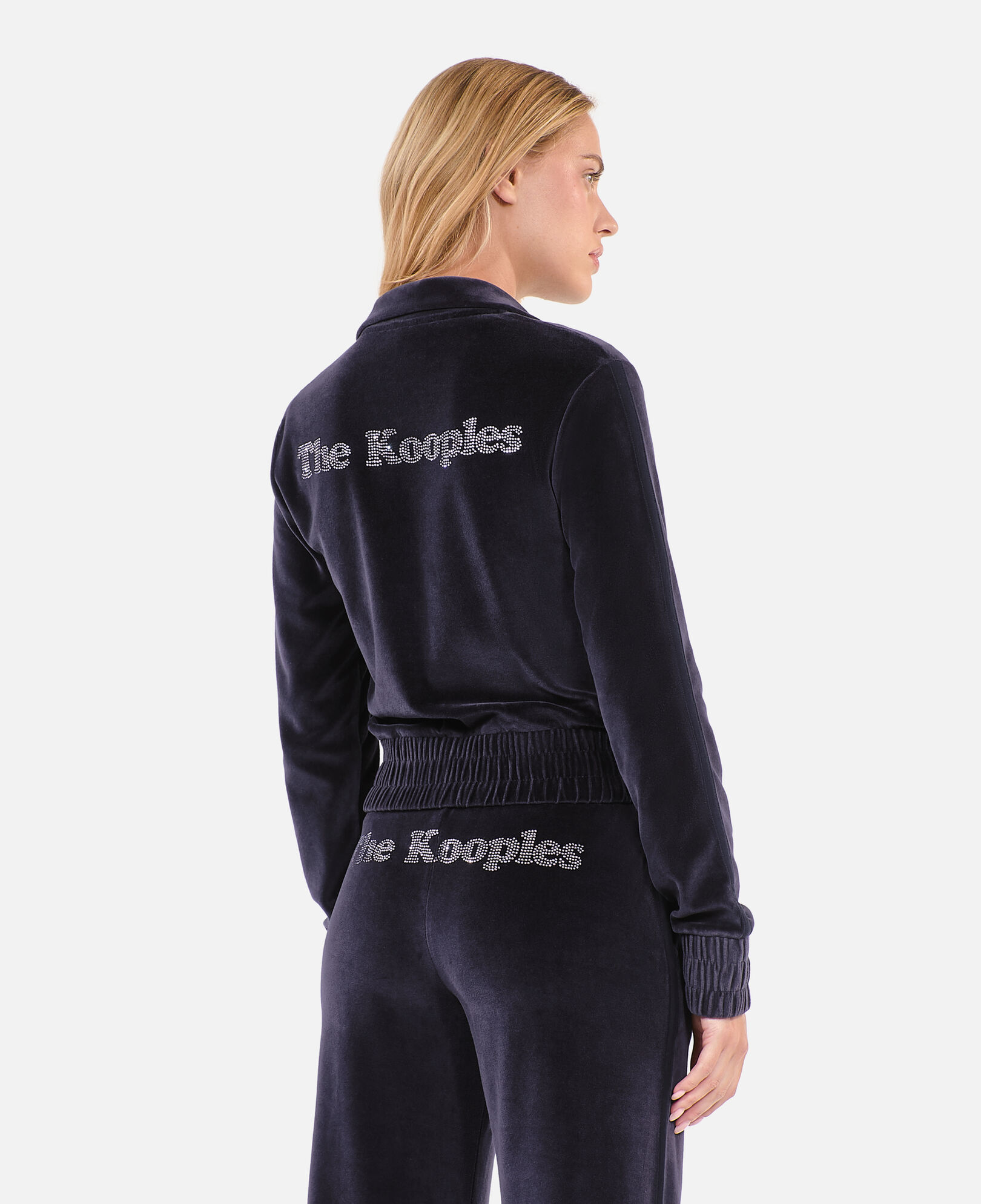 The Kooples FEMME BLACK sweatshirt logo en velours noir