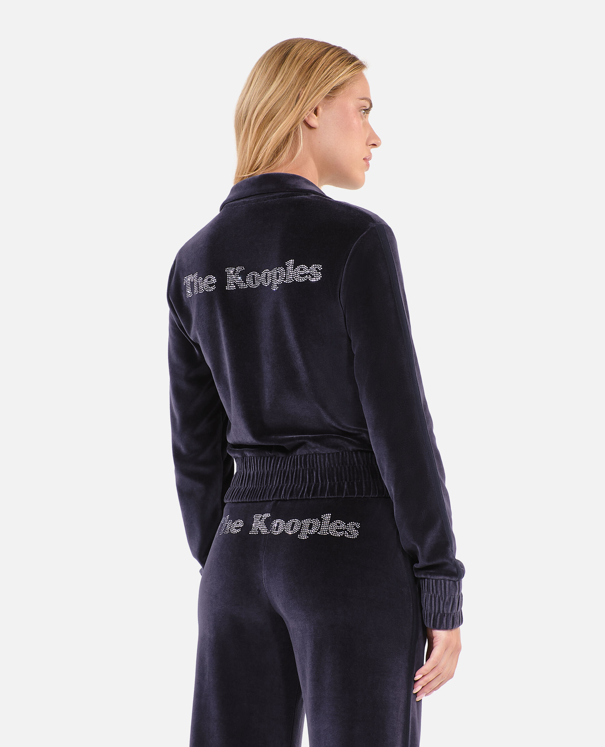 Sweatshirt Logo en velours noir, BLACK, hi-res image number null