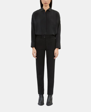 The Kooples F BLACK straight black suit trousers with grosgrain