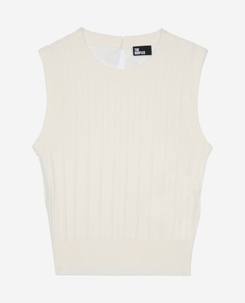 The Kooples FEMME WHITE top en maille blanc