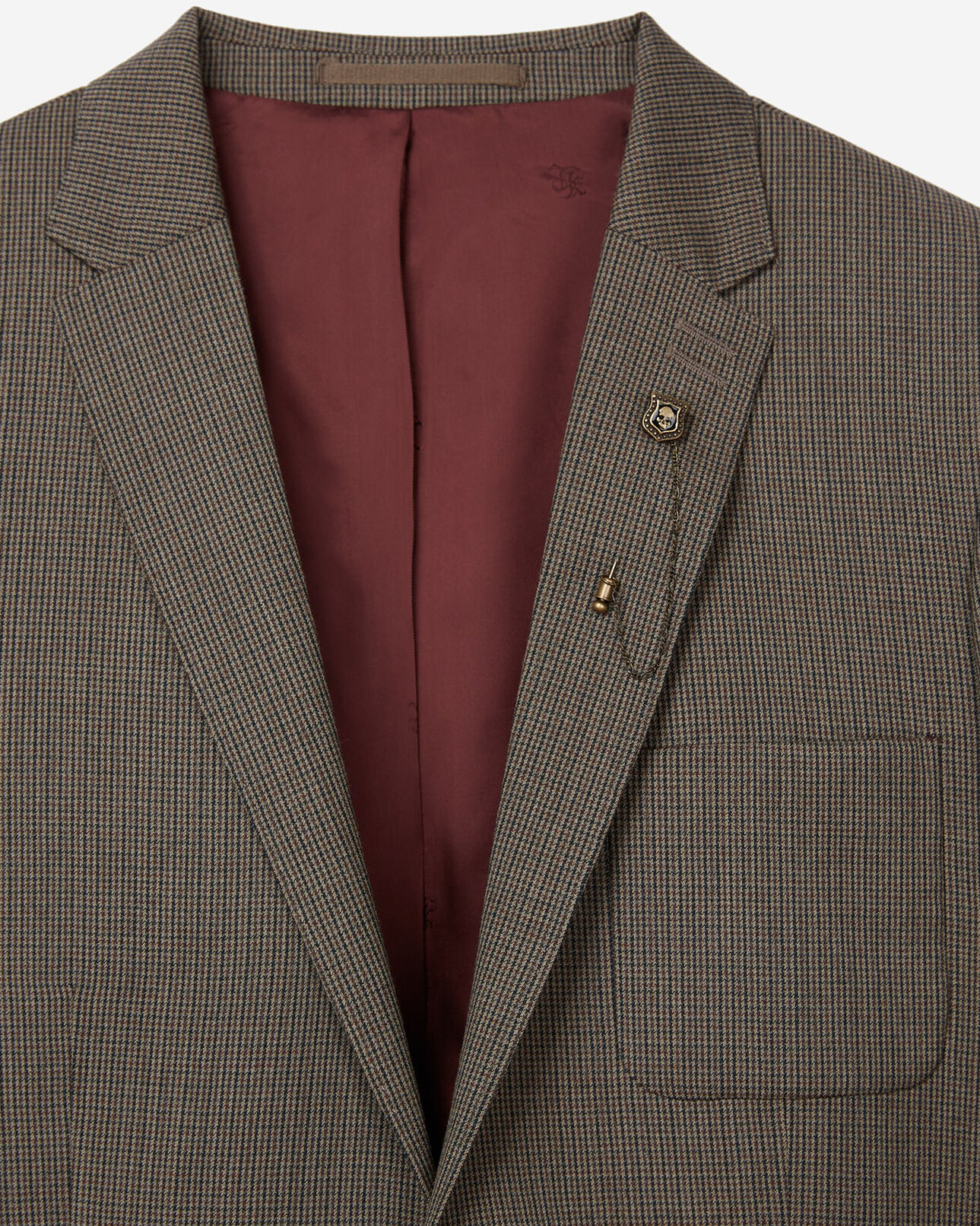 The Kooples MEN CAMEL / BROWN houndstooth wool suit jacket