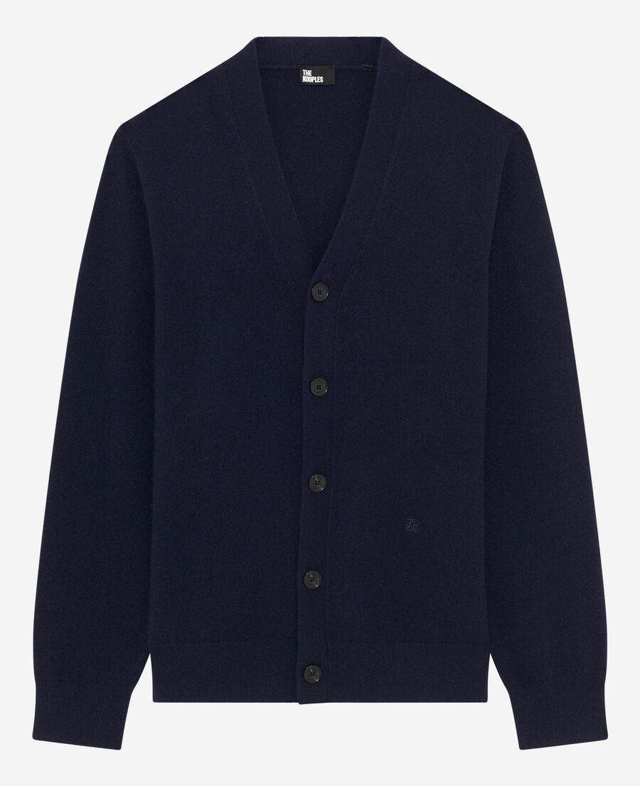 The Kooples HERREN NAVY strickjacke aus kaschmir in marine