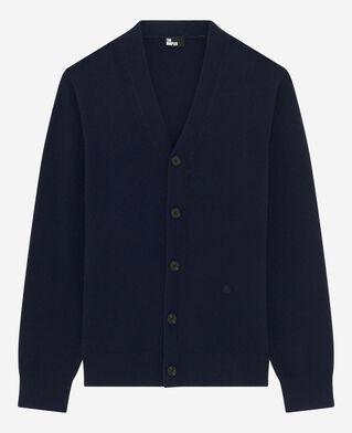 The Kooples HERREN NAVY strickjacke aus kaschmir in marine