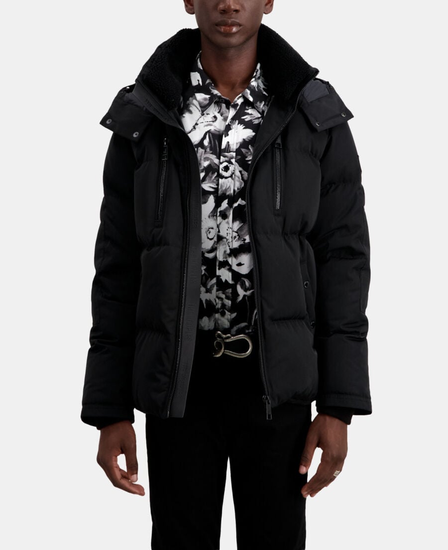 The Kooples MEN BLACK black hooded puffer jacket