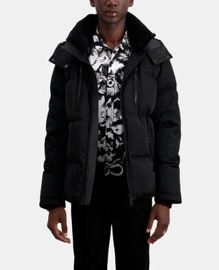 The Kooples MEN BLACK black hooded puffer jacket