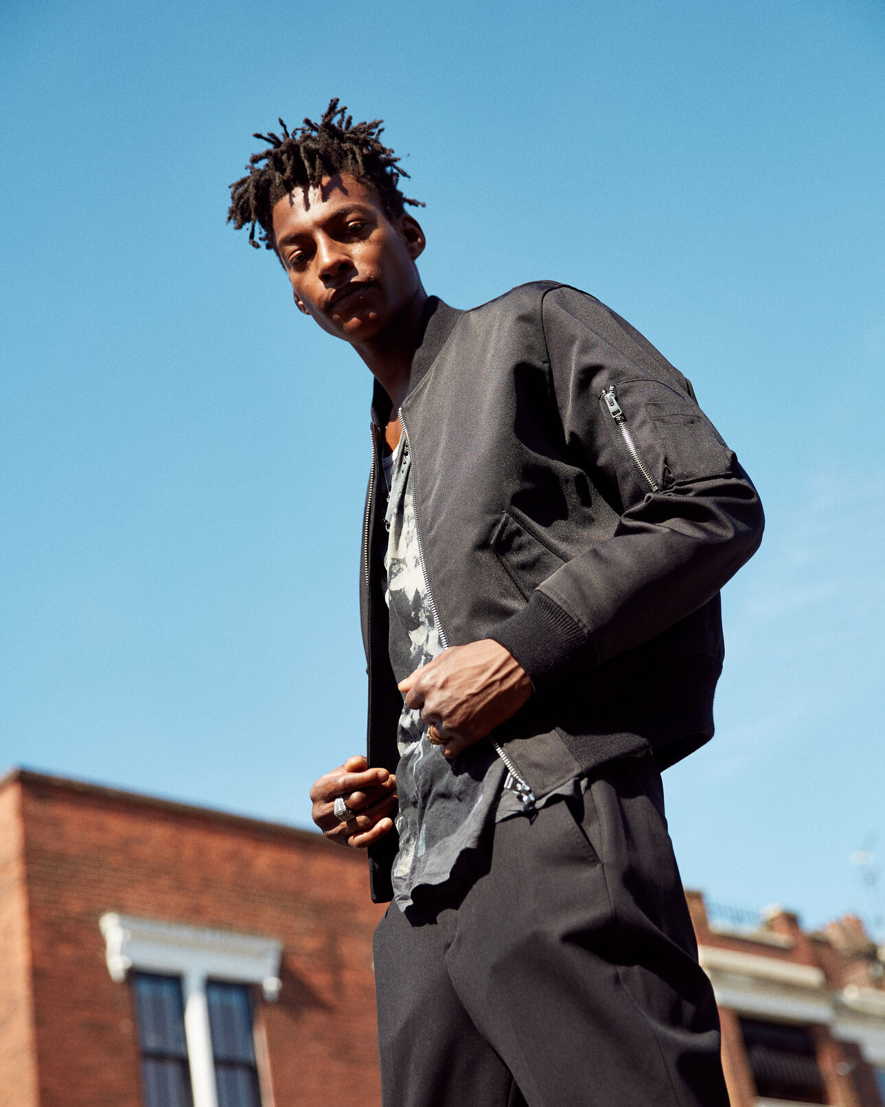 The Kooples HOMME NAVY blouson avec col cheminé et zips