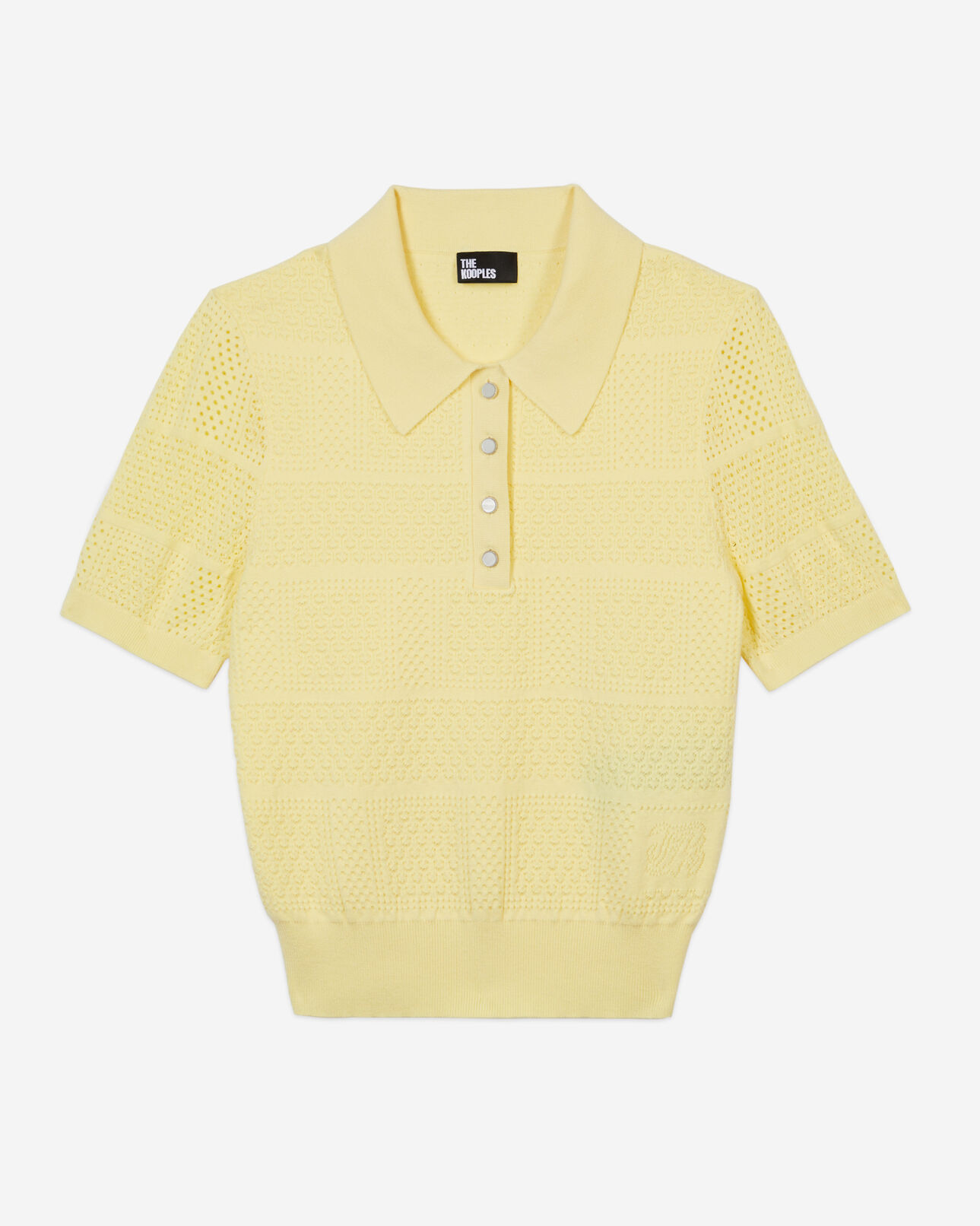The Kooples MUJER MELLOW YELLOW camisa polo amarillo claro punto calado
