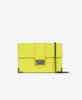 The Kooples FEMME YELLOW ACID pochette emily medium en cuir jaune