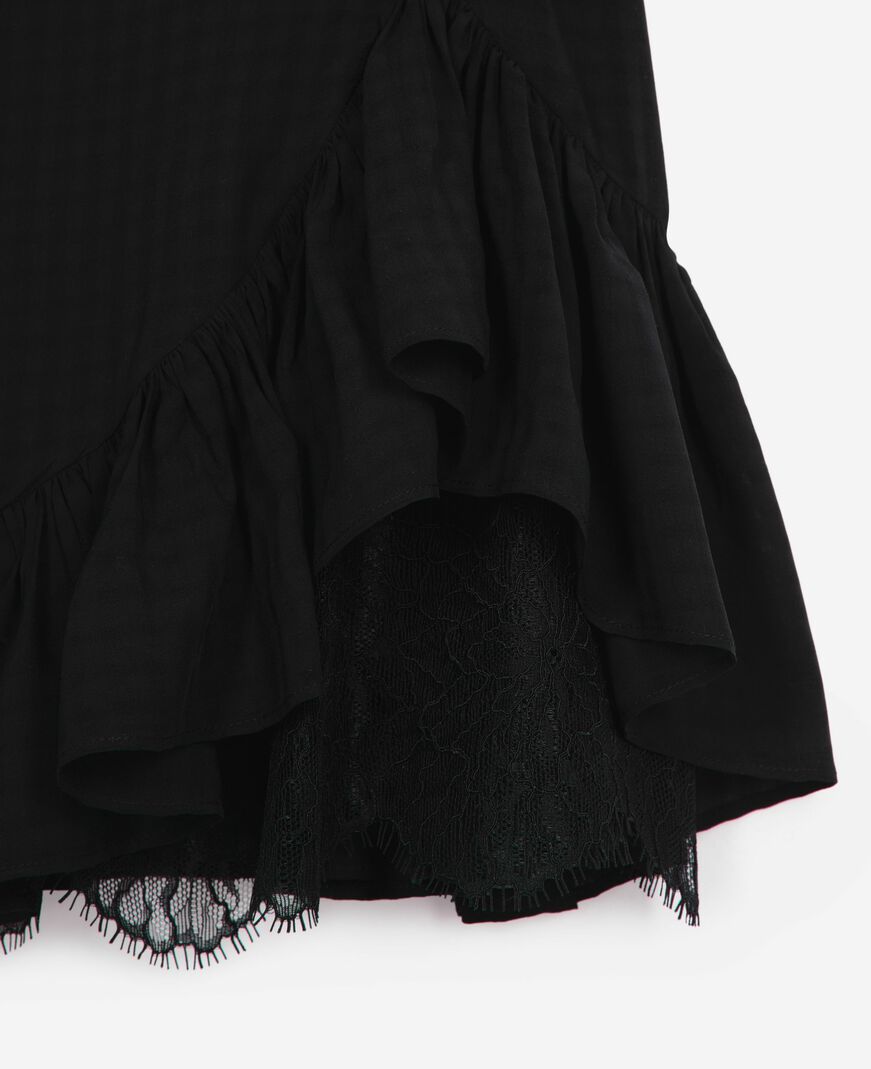 The Kooples FEMME BLACK robe courte avec dentelle noire