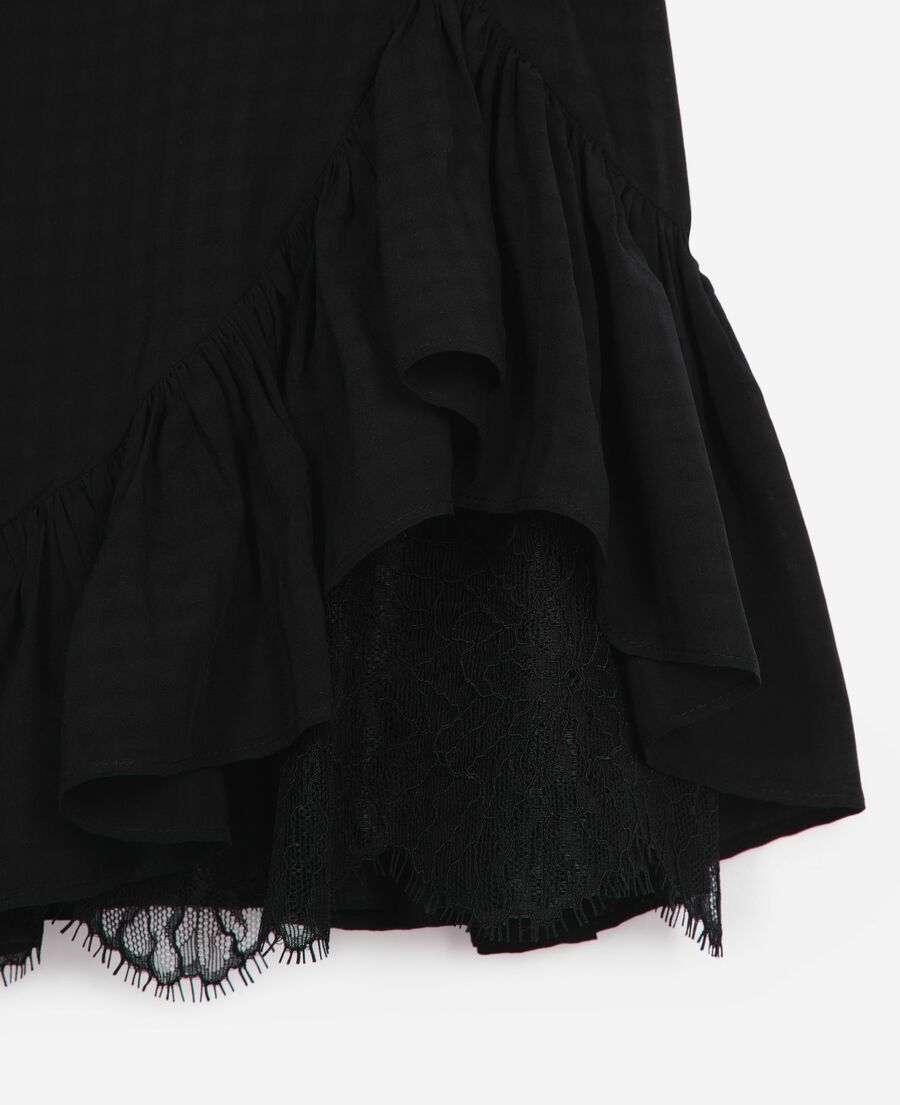 The Kooples WOMEN BLACK short dress with black lace