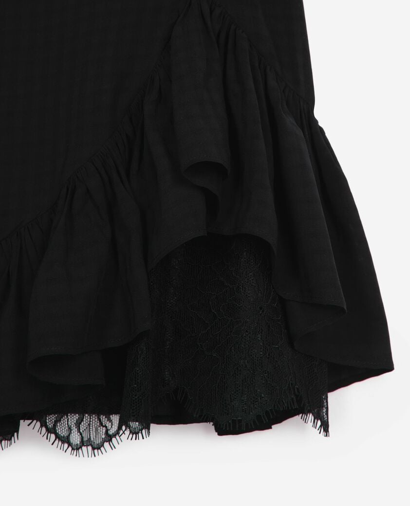 The Kooples FEMME BLACK robe courte avec dentelle noire