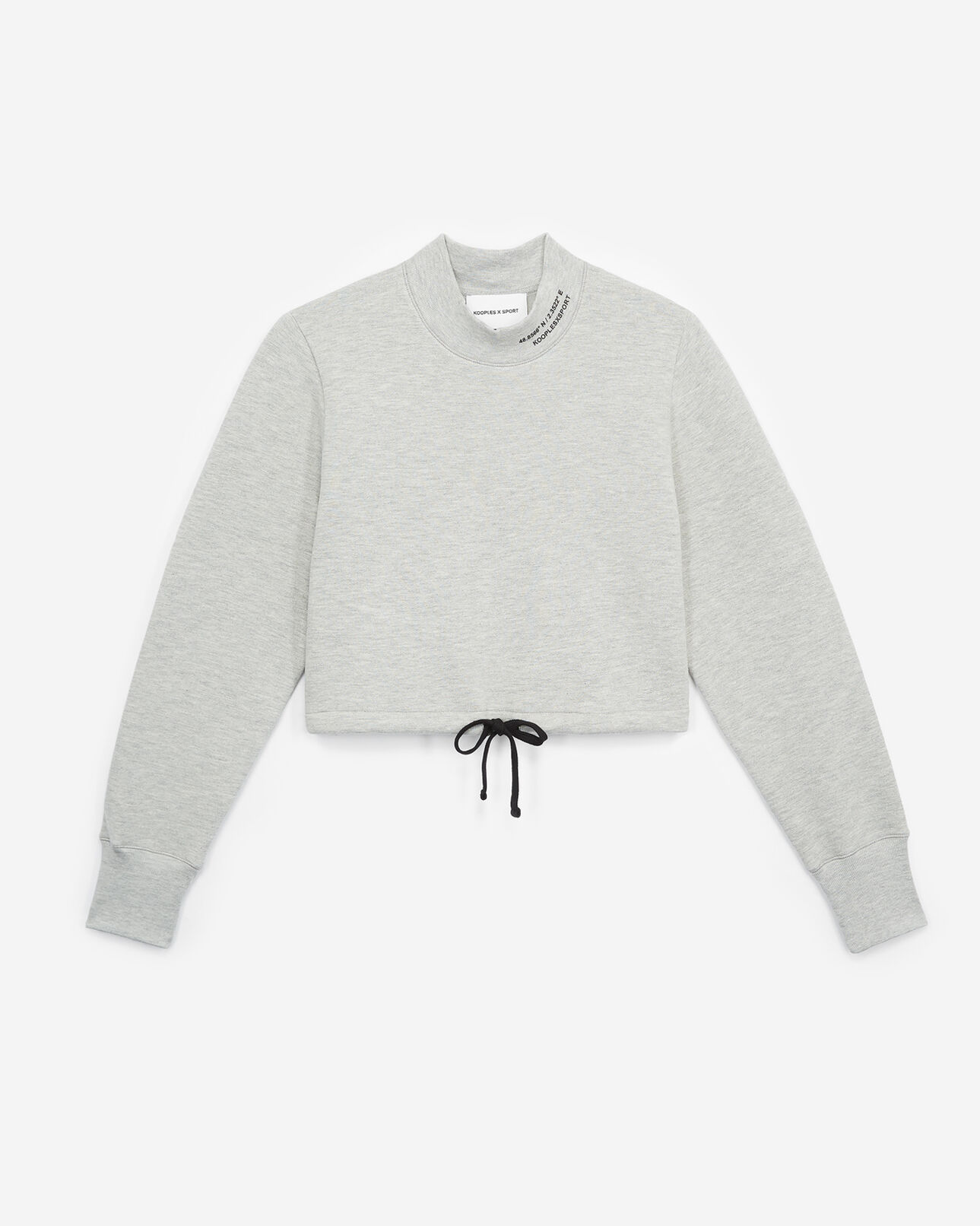 The Kooples WOMEN GREY high-neck grey cotton sweatshirt