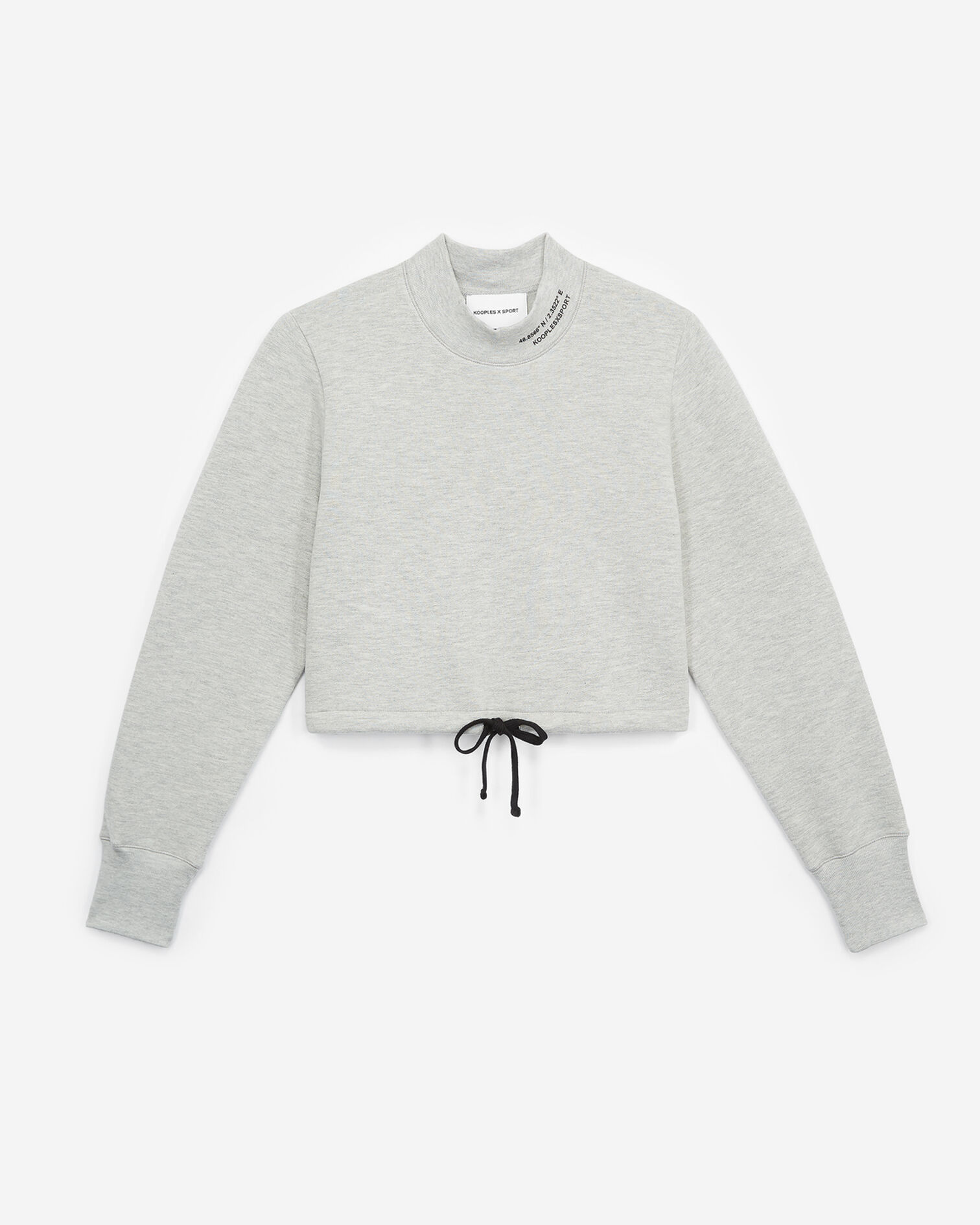 High-neck grey cotton sweatshirt, GREY, hi-res image number null