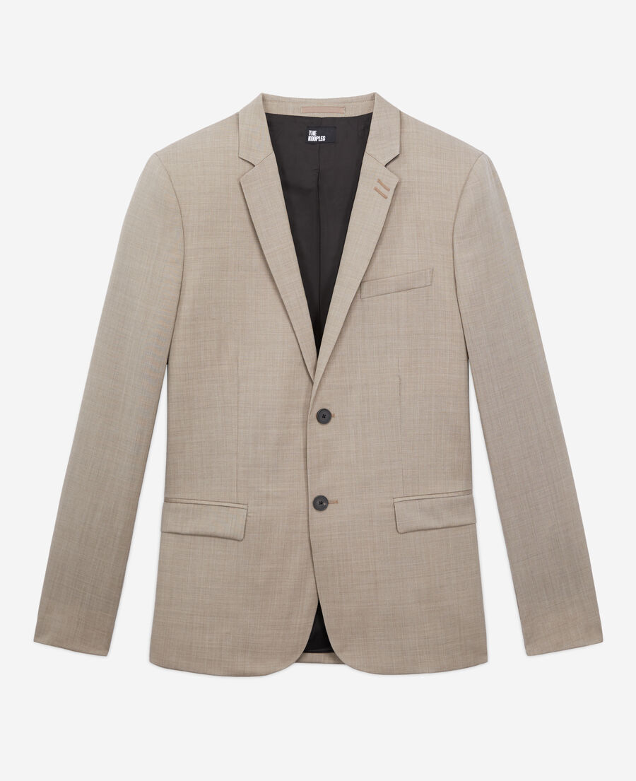 beige wool suit jacket