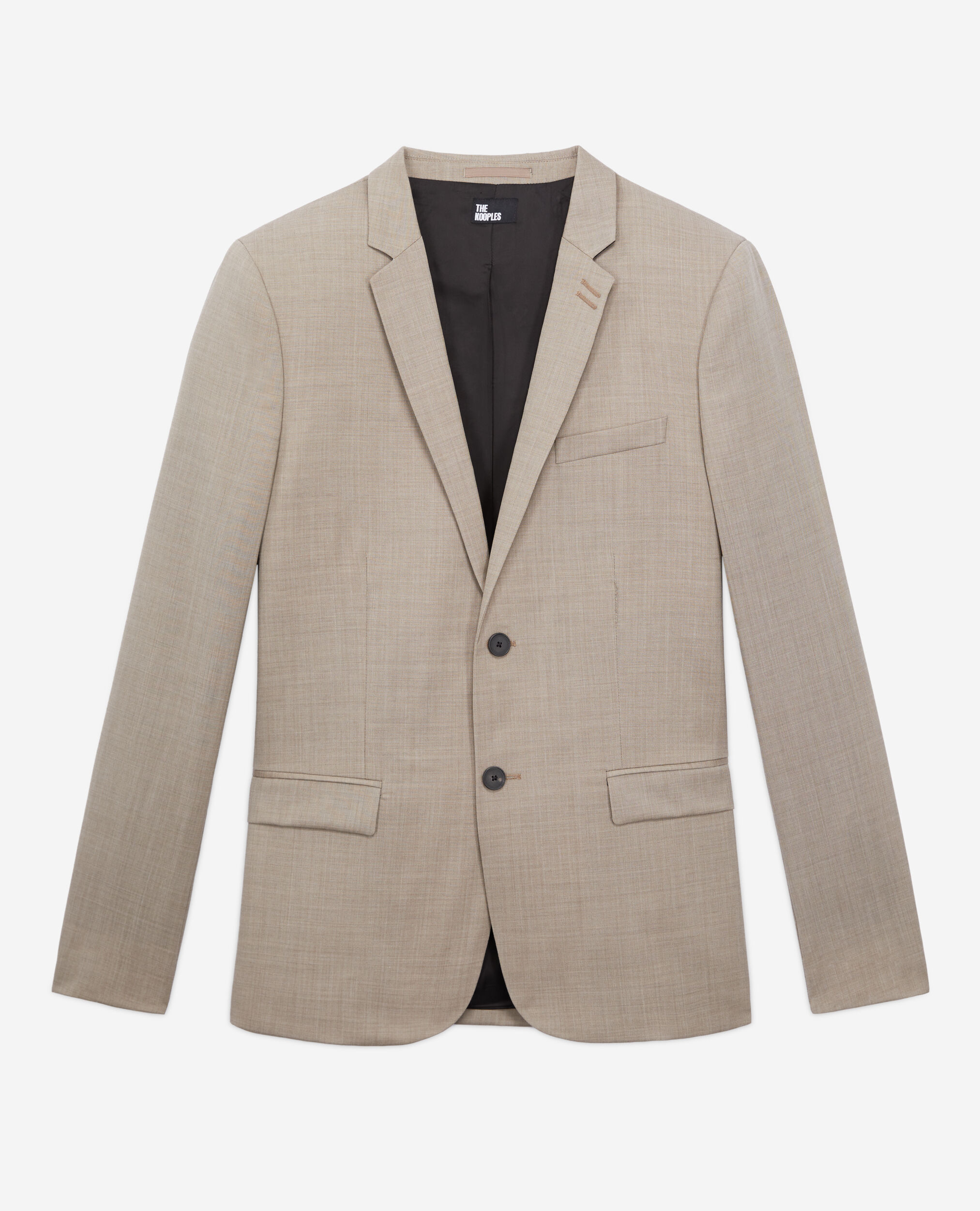Beige wool suit jacket, BEIGE MELANGE, hi-res image number null
