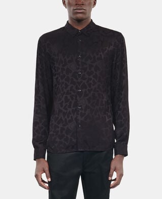 The Kooples H BLACK black jacquard shirt with hearts