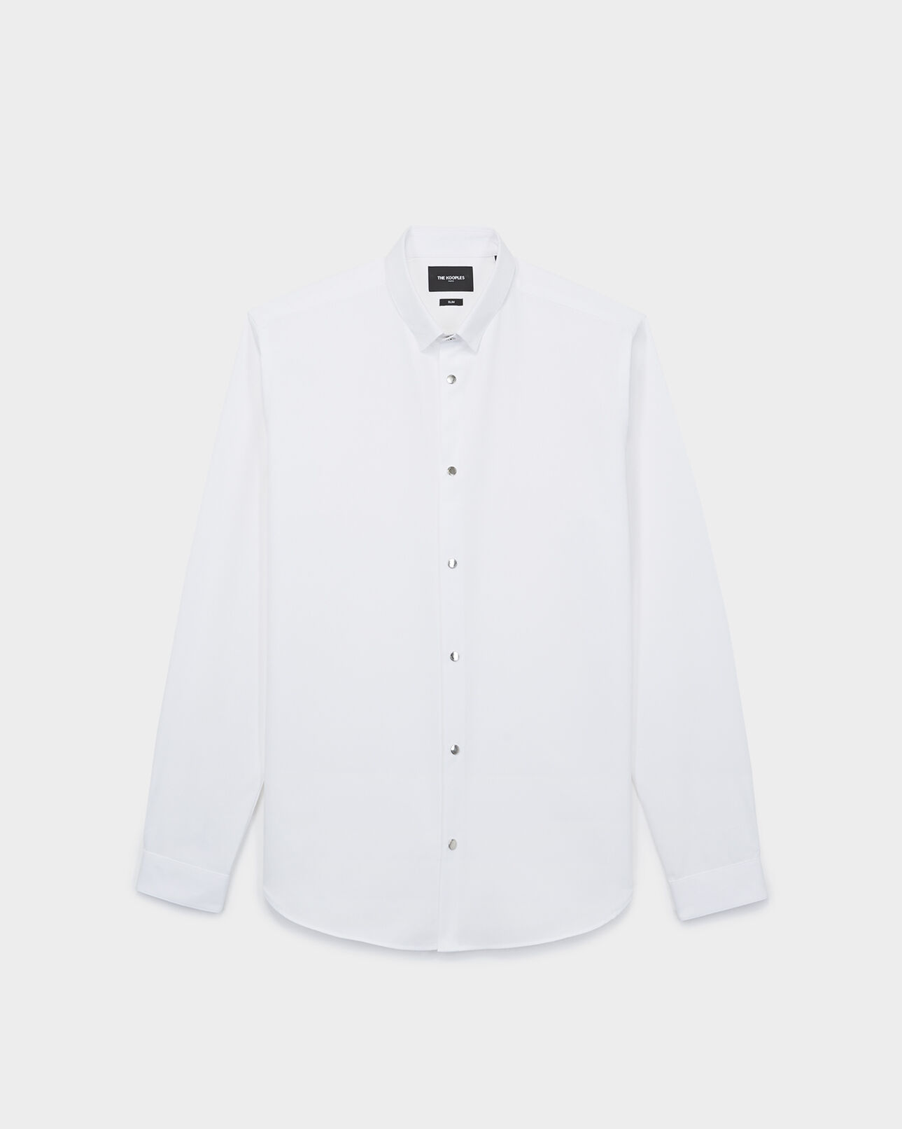 The Kooples HOMBRE WHITE camisa blanca de algodón con botones de metal