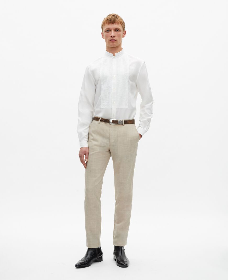 The Kooples HOMME WHITE chemise formelle col officier blanche