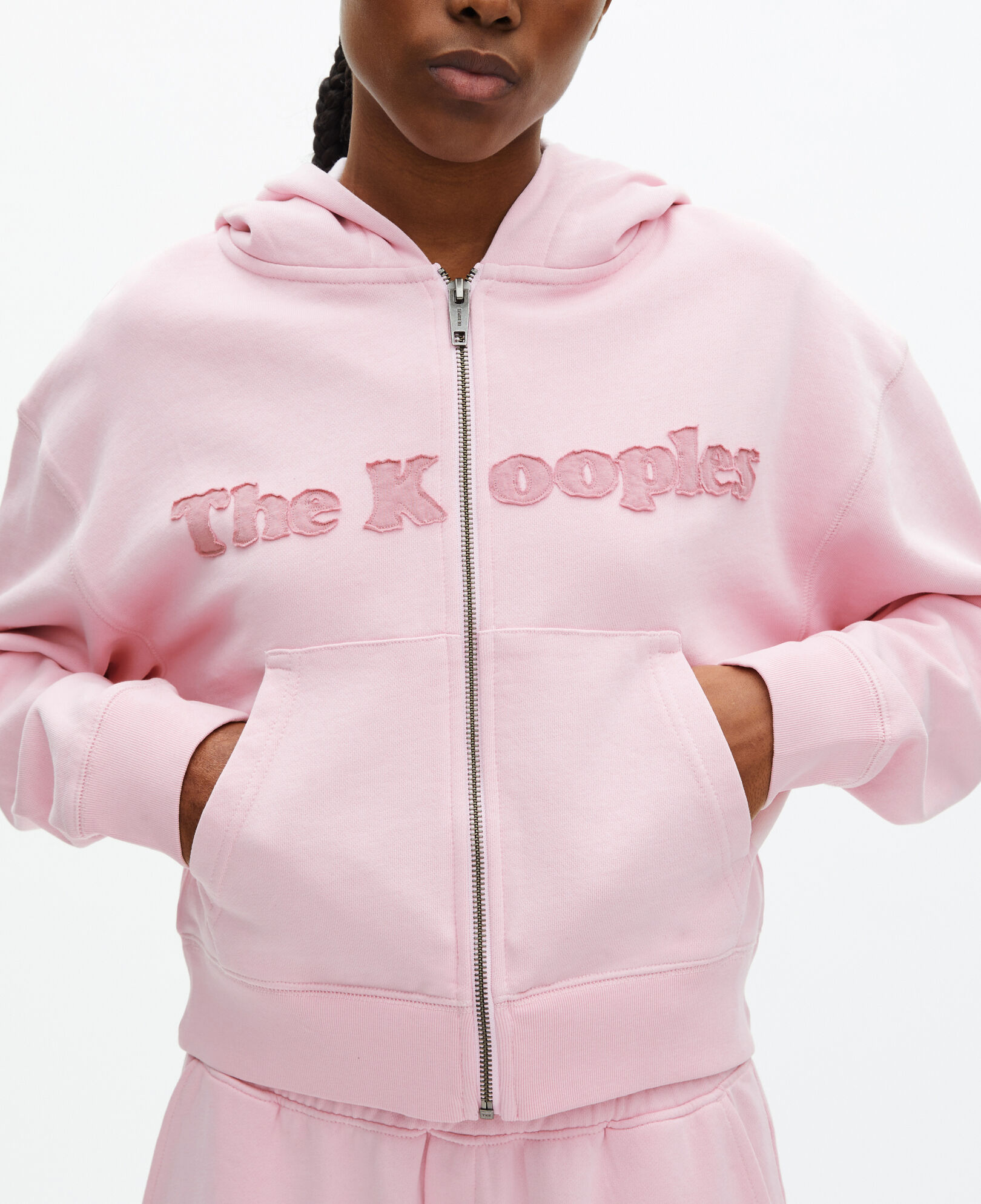 The Kooples WOMEN LILA pink logo hooded sweatshirt