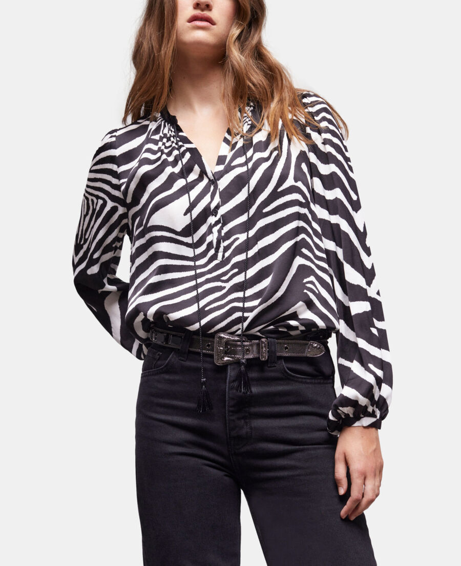The Kooples FEMME BLACK ceinture avec bijoux noirs et boucle western