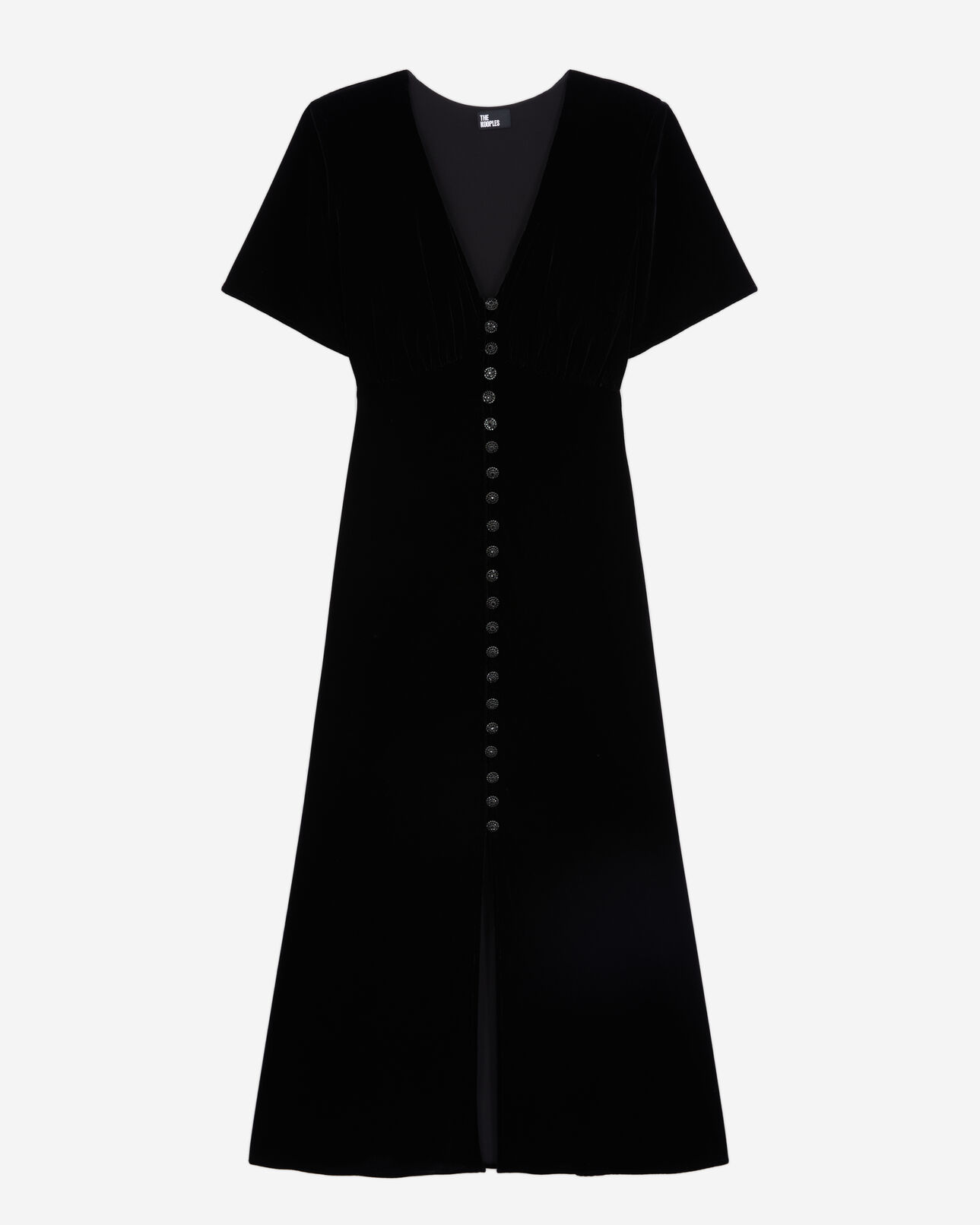 The Kooples WOMEN BLACK long black velvet dress