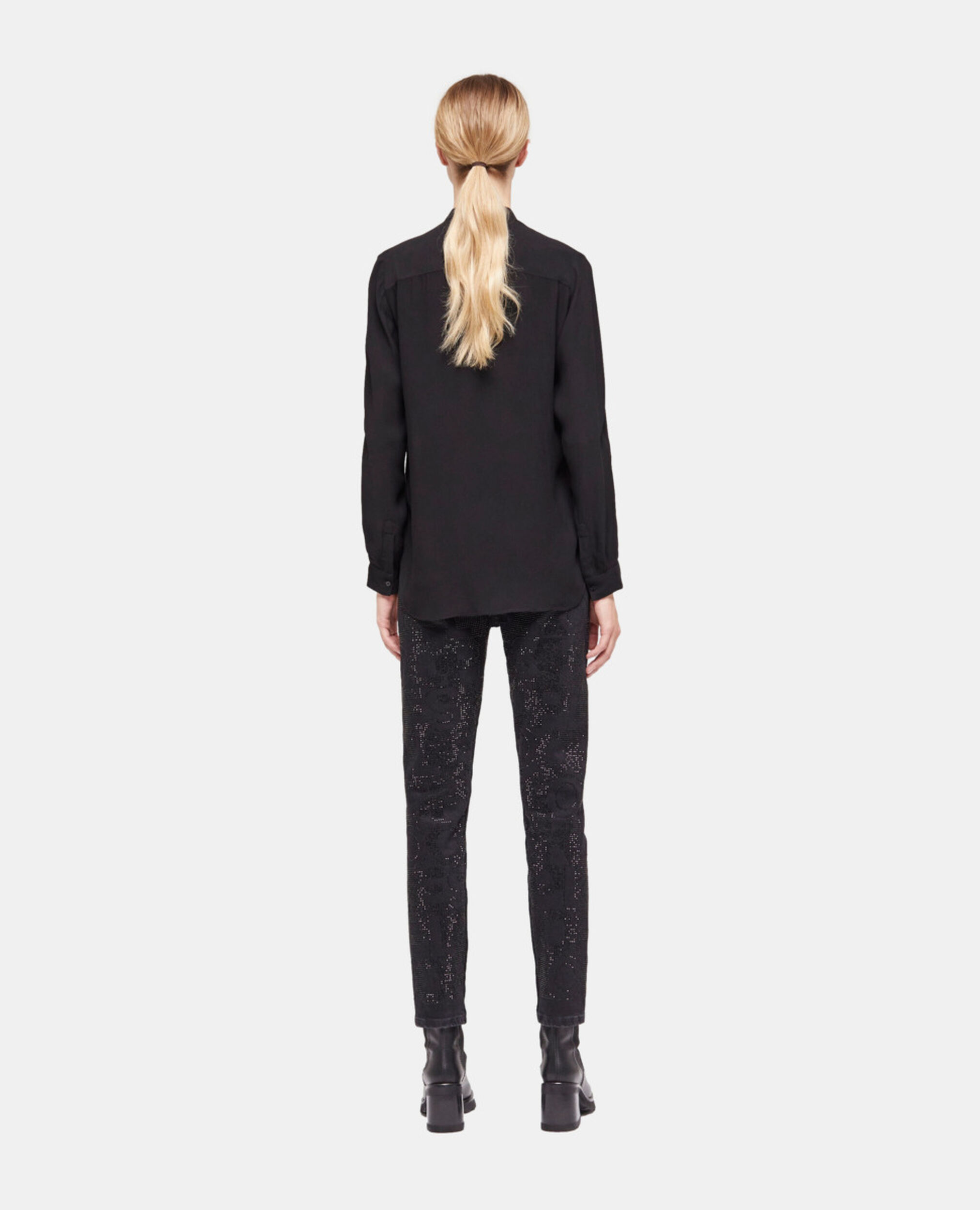 Camisa detalles perlas negra, BLACK, hi-res image number null