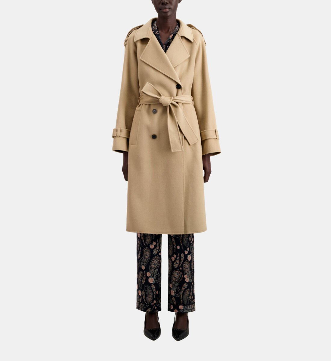 Beige wool overcoat hotsell
